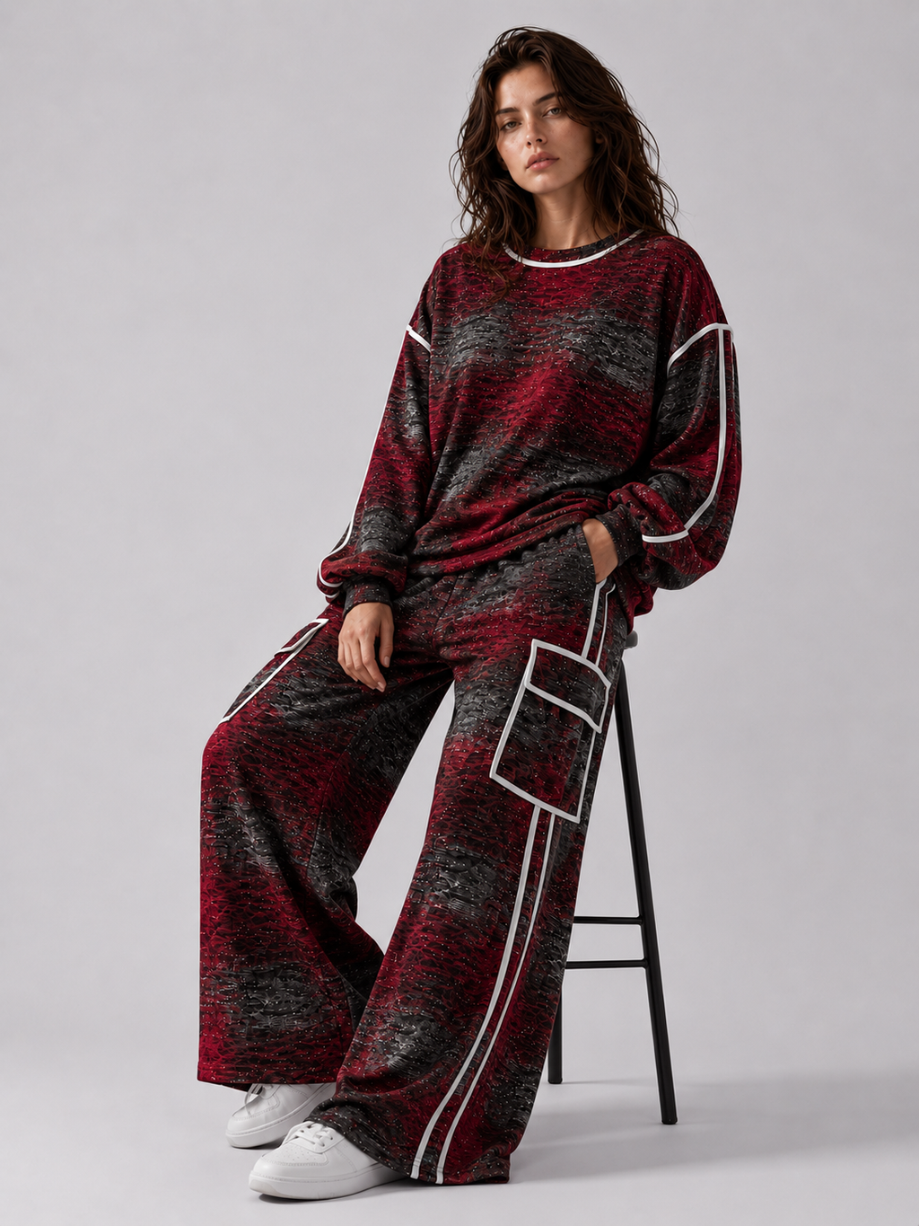 Ensemble Décontracté Rayé pour Femme Chic Confort Optimal