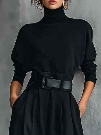 Ensemble Femme Chic Tailleur Pantalon Noir 4