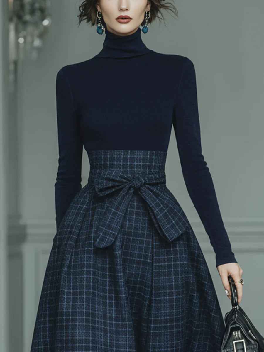 Ensemble Tailleur Femme Chic à Carreaux 3