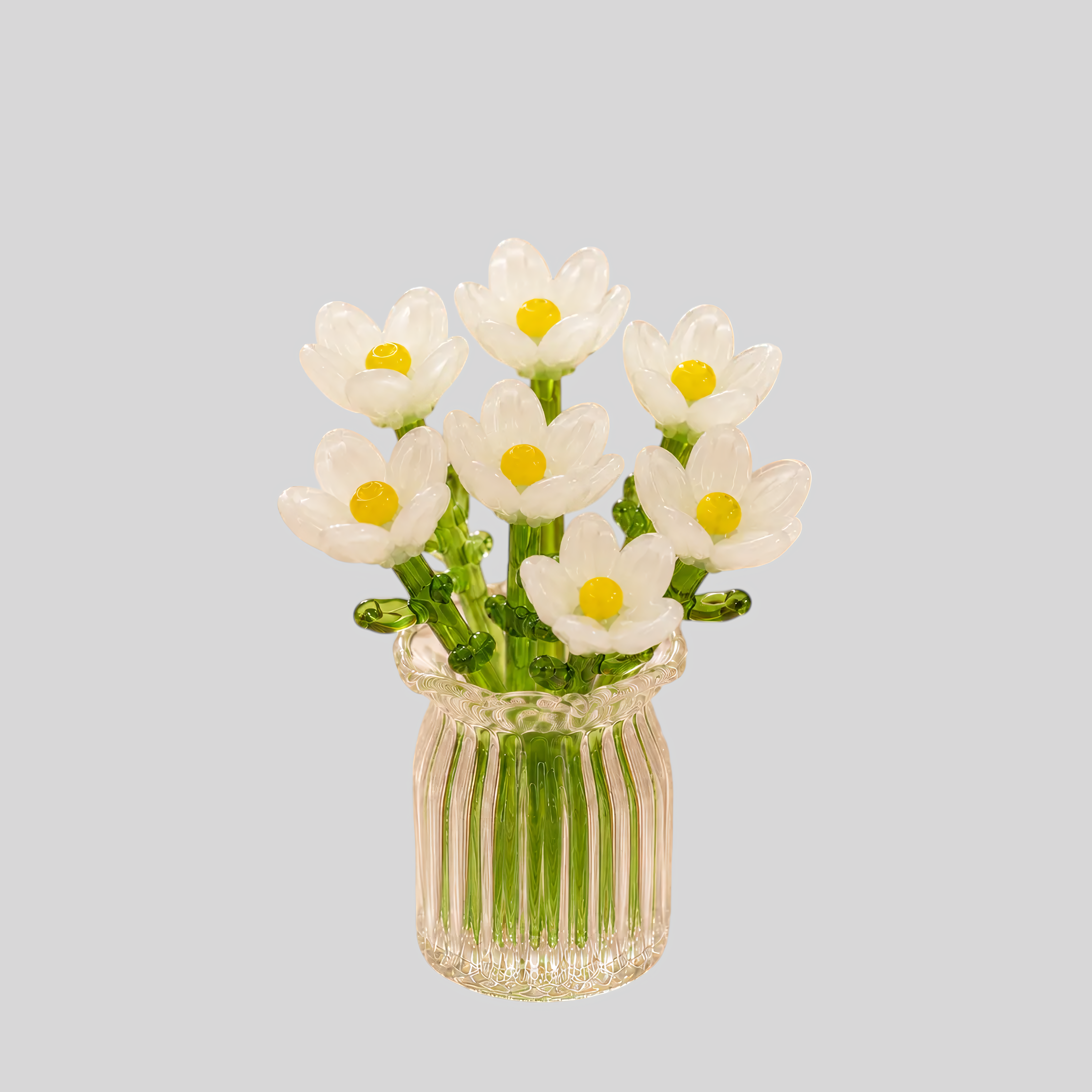 Fleurs en verre miniatures colorées - Décoration durable avec vase