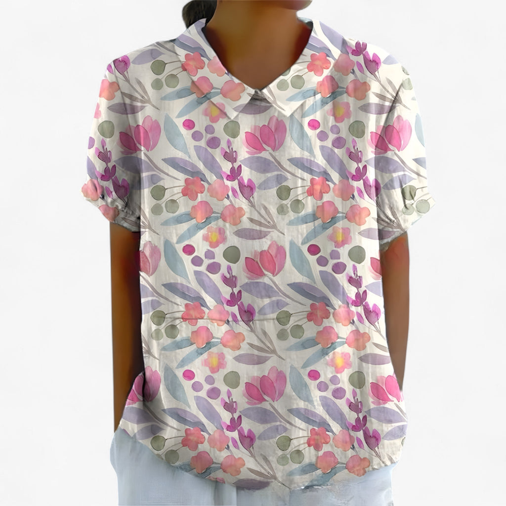 Chemise Florale Élégante pour Femme en Viscose - Motif Imprimé