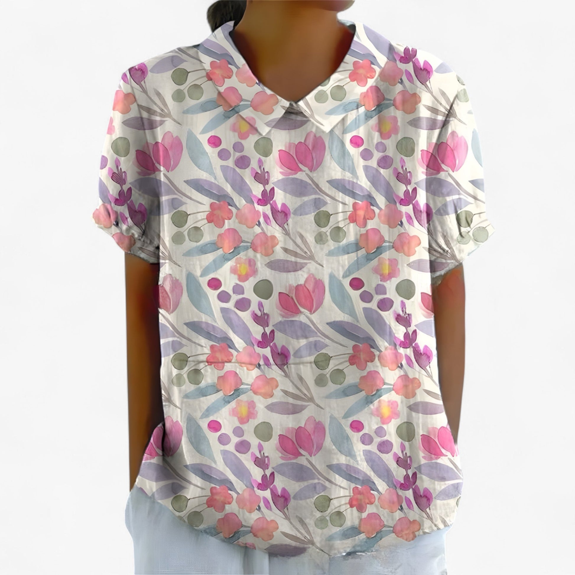 Chemise Florale Élégante pour Femme en Viscose - Motif Imprimé