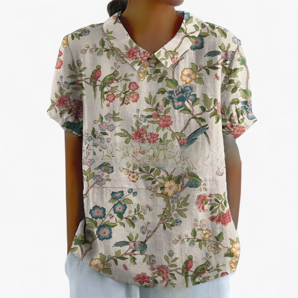 Chemise Florale Élégante pour Femme en Viscose - Motif Imprimé