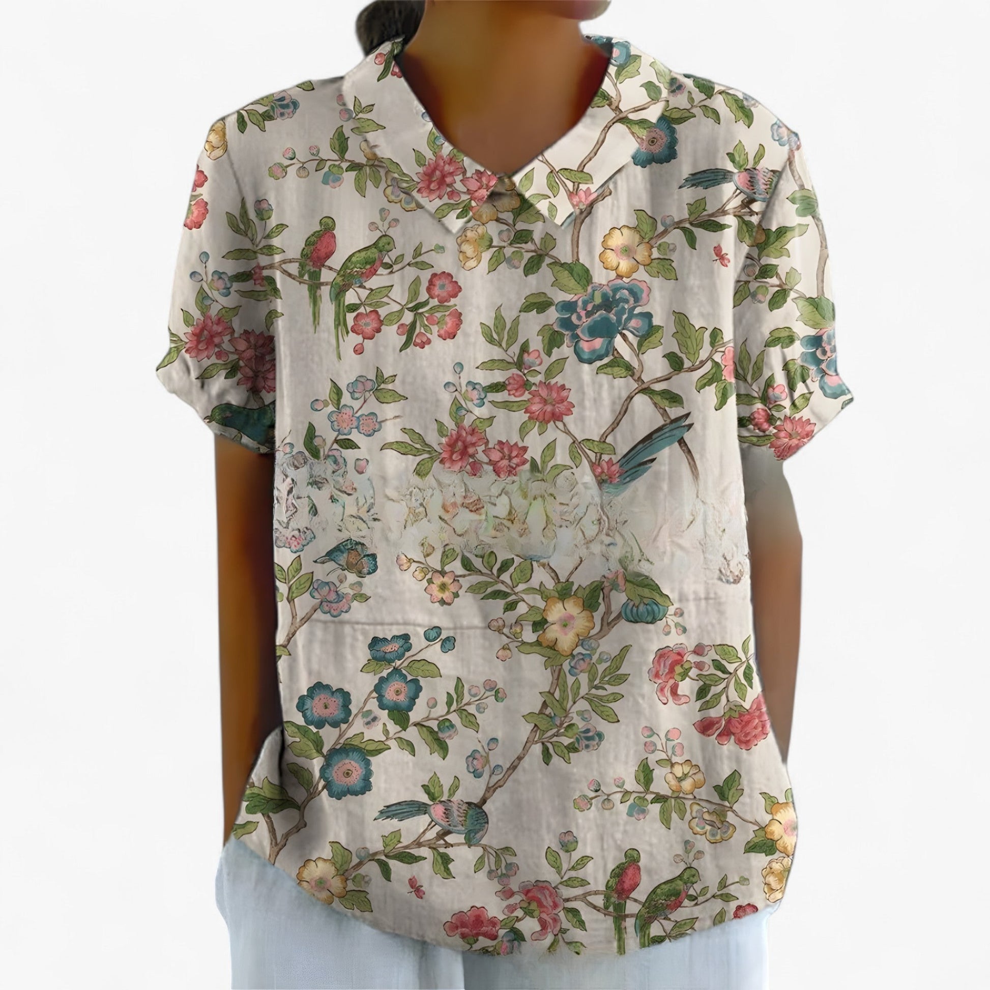 Chemise Florale Élégante pour Femme en Viscose - Motif Imprimé