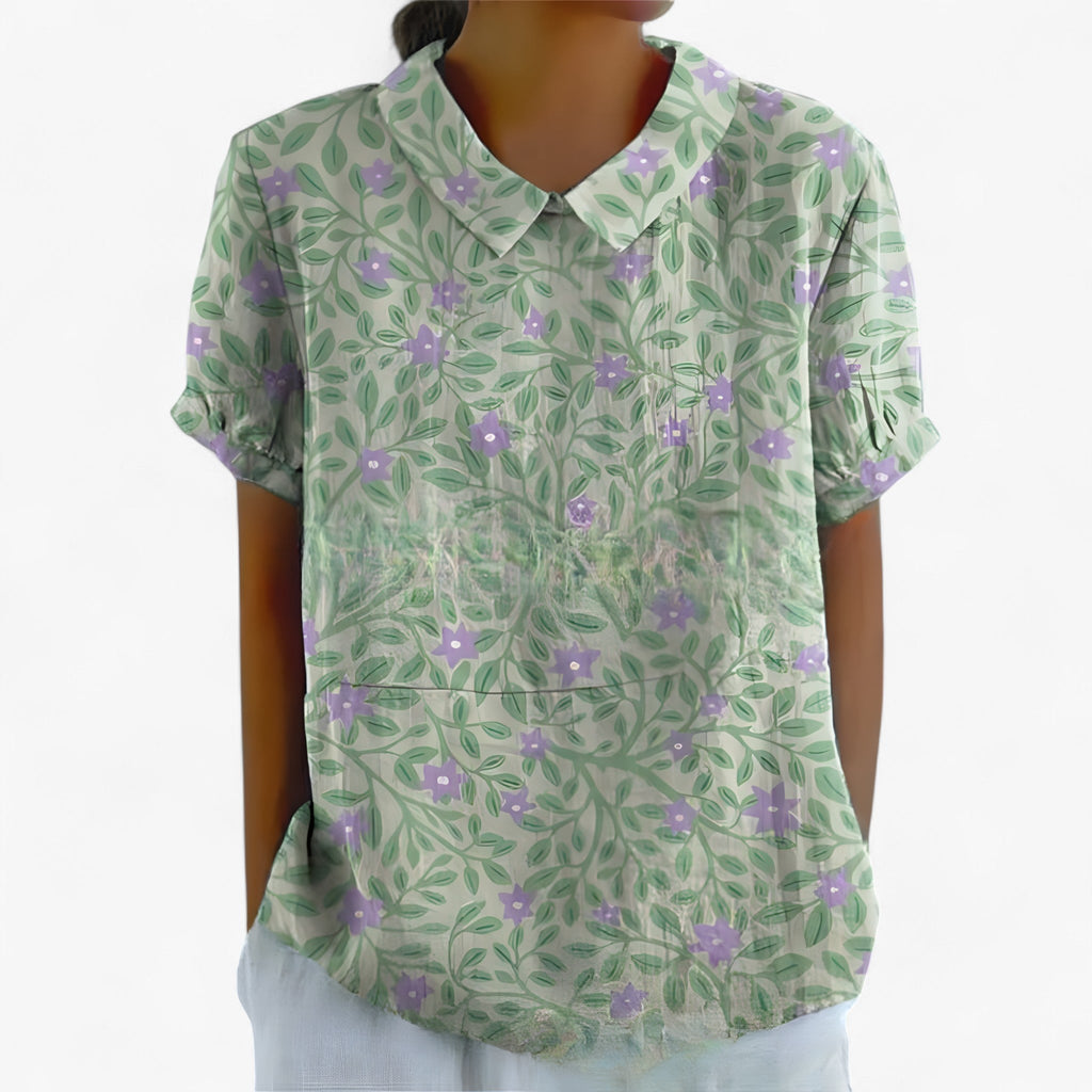 Chemise Florale Élégante pour Femme en Viscose - Motif Imprimé