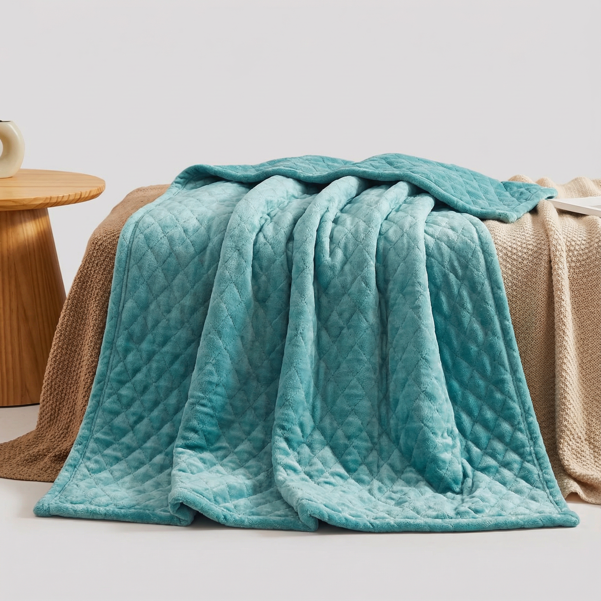 Literie : Couverture Douce en Velours pour Lit Ou Canapé dans de Marche Lino