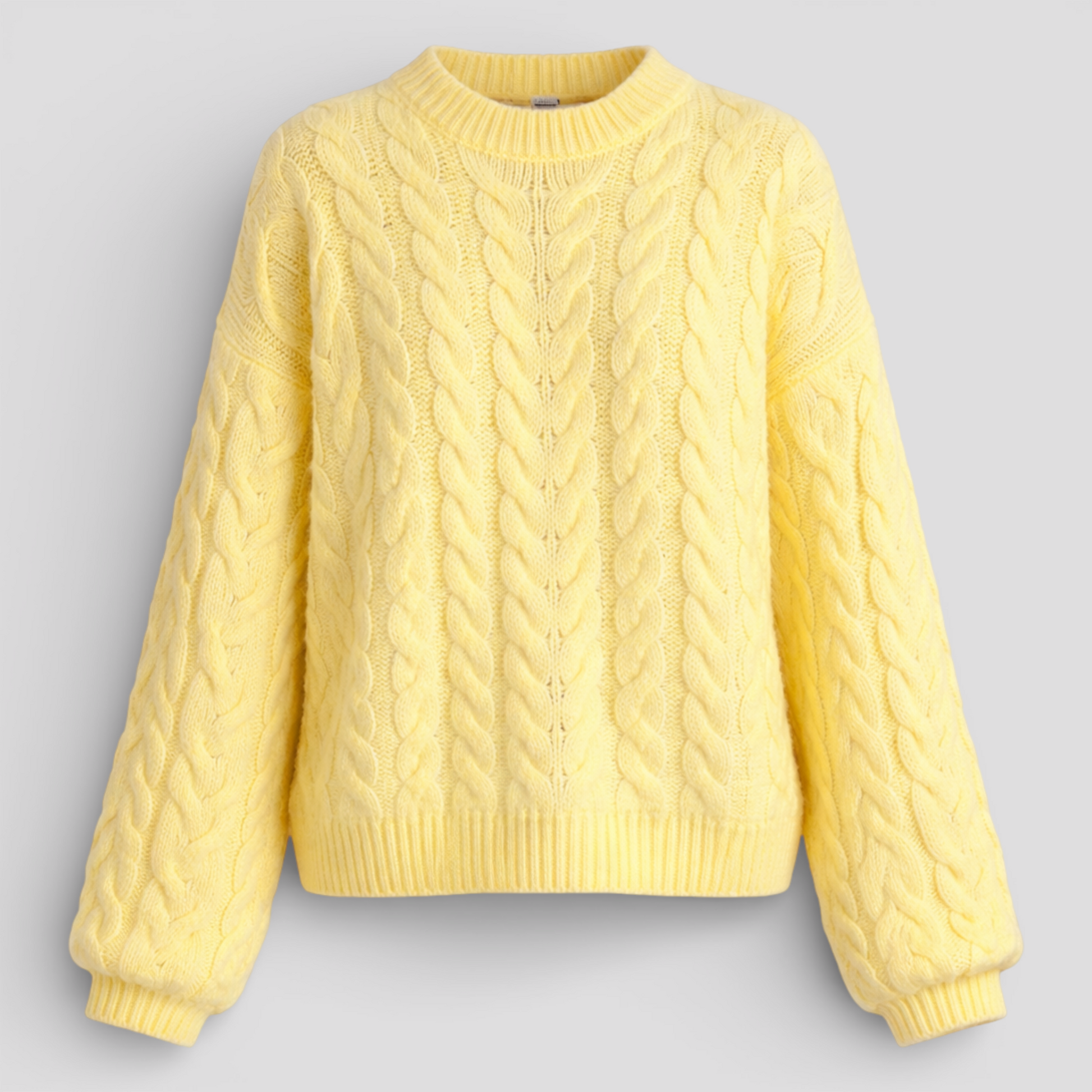 Pull Femme Jaune Torsadé Acrylique Entretien Facile