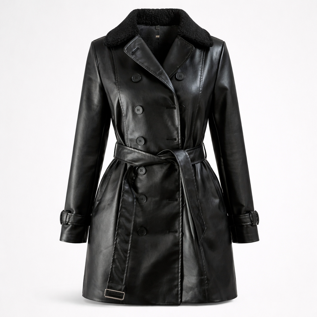 Veste Élégante en Cuir Noir pour Femme Haute Qualité Cuir