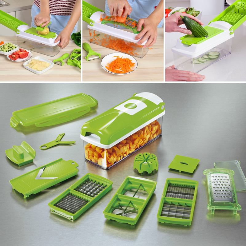 Electronics > Home Appliances > Kitchen Appliances : Coupe-légumes 12 fonctions - Préparation Rapide et Protégée dans Titre par défaut de Belro