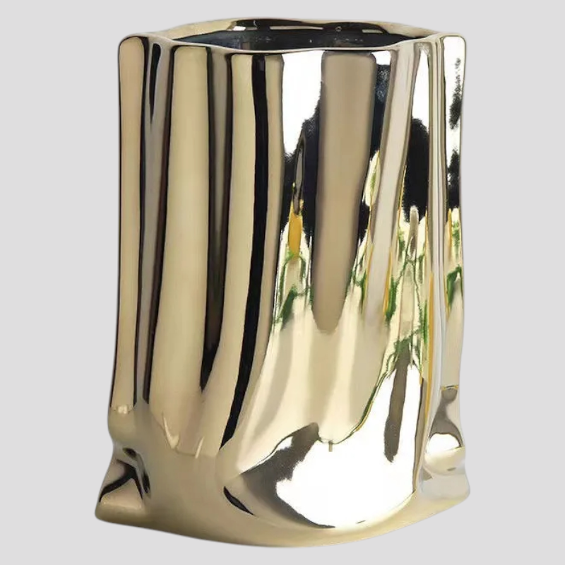 Vase décoratif en céramique argentée Accessoire De Maison