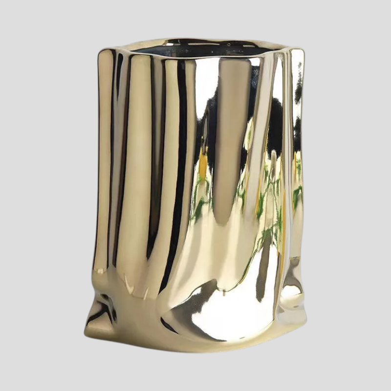 Vase décoratif en céramique argentée Accessoire De Maison