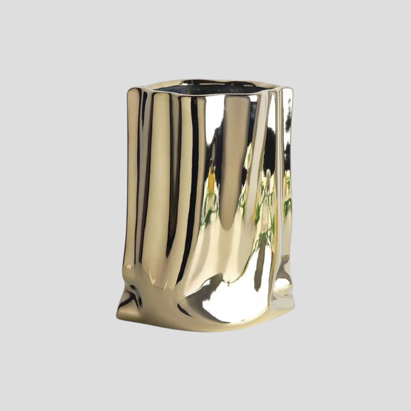 Vase décoratif en céramique argentée Accessoire De Maison