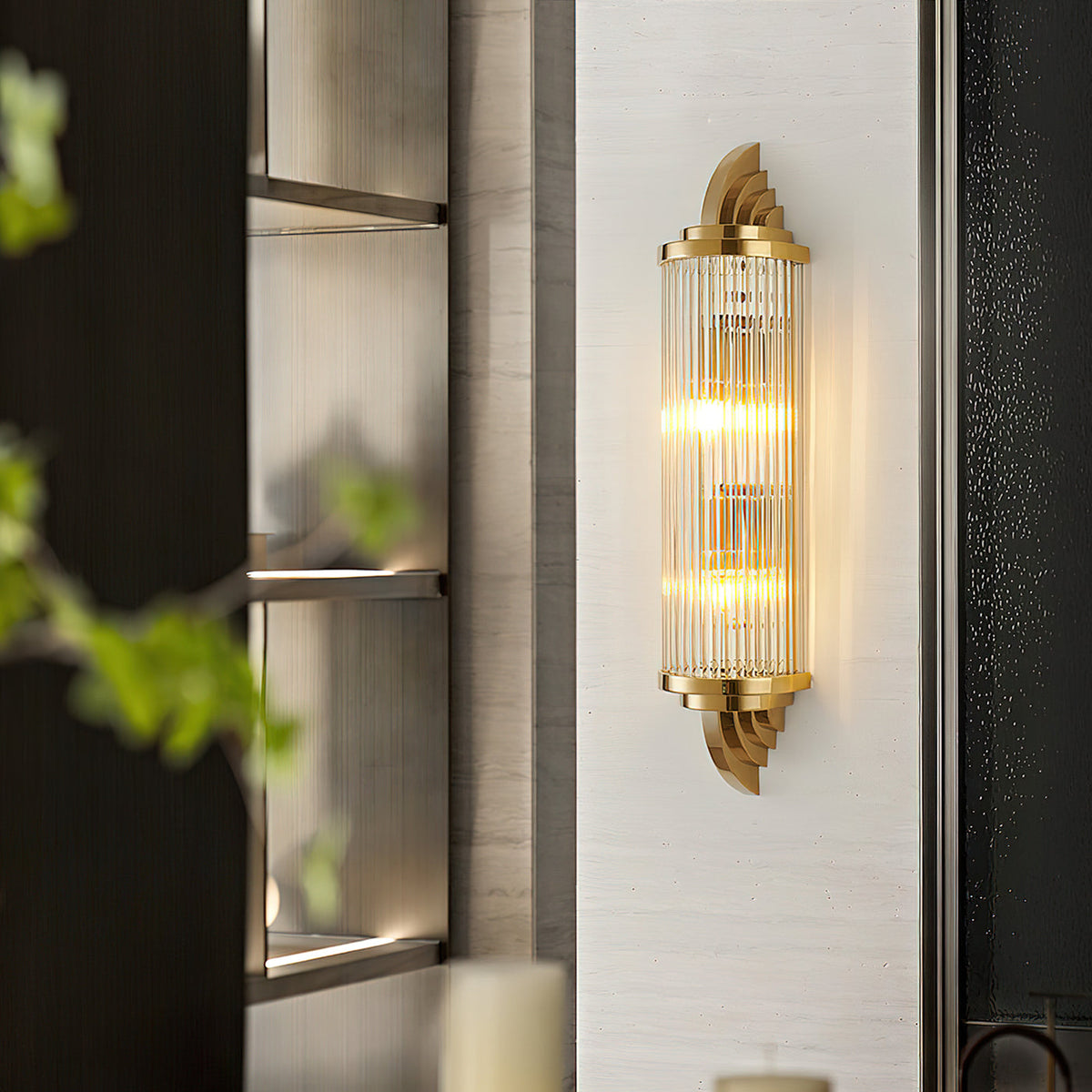 Wandlampe : Applique Murale Gatsby - Élégance Art Déco en Or dans de Roselva