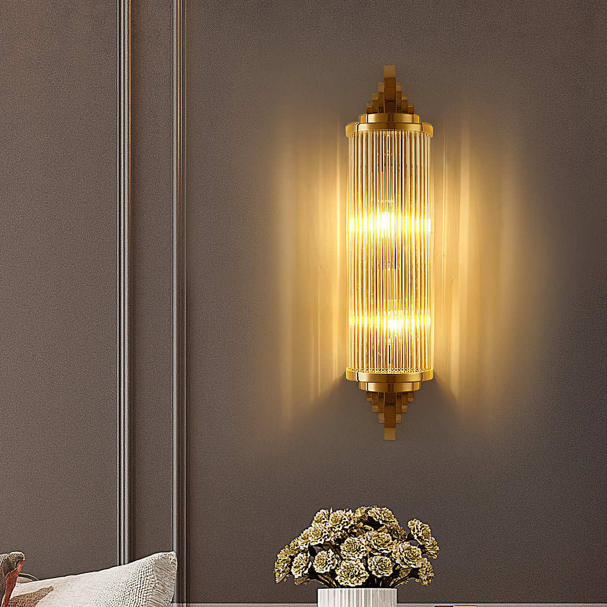 Wandlampe : Applique Murale Gatsby - Élégance Art Déco en Or dans de Roselva