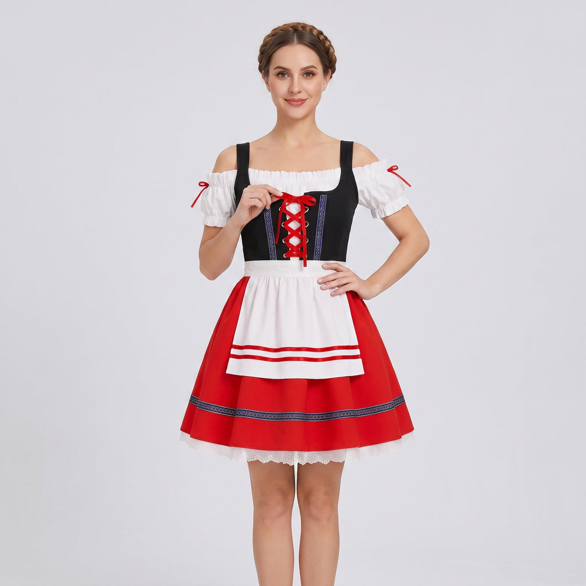 Gifts – Seasonal – Oktoberfest : Robe Dirndl Femmes Dentelle Rouge pour les Fêtes de l'Oktoberfest dans de Steiner-boutique