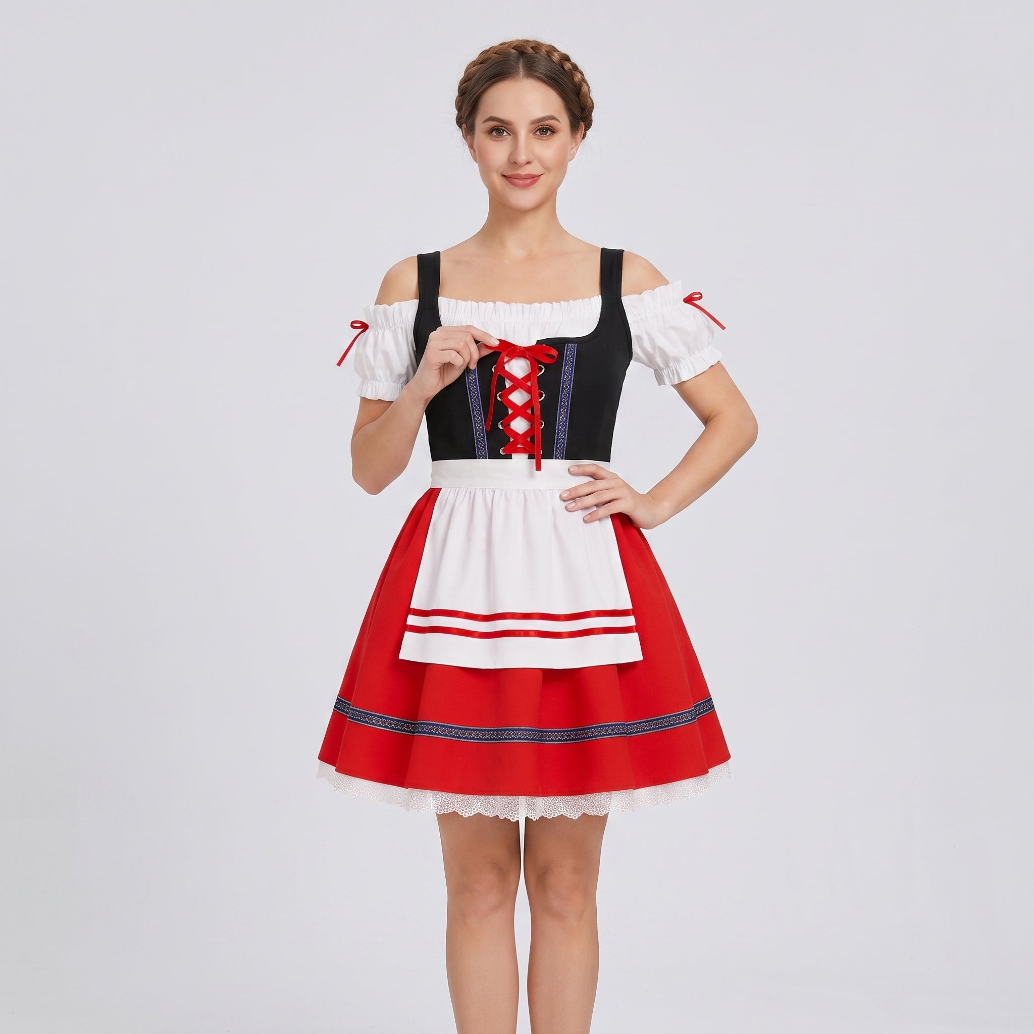 Gifts – Seasonal – Oktoberfest : Robe Dirndl Femmes Dentelle Rouge pour les Fêtes de l'Oktoberfest dans de Steiner-boutique