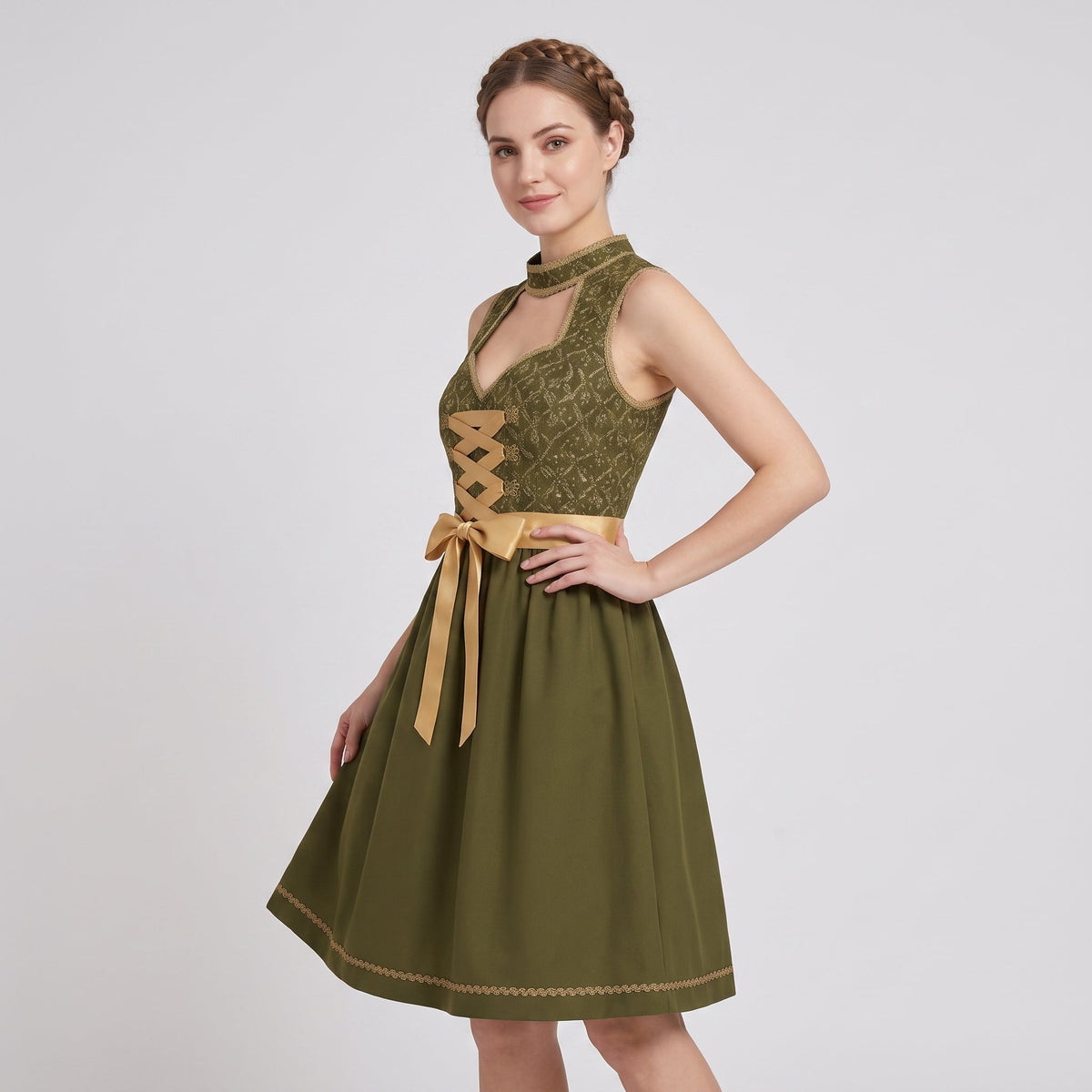 Gifts – Seasonal – Oktoberfest : Dirndl femme vert, tablier, laçage, style bavarois dans de Steiner-boutique