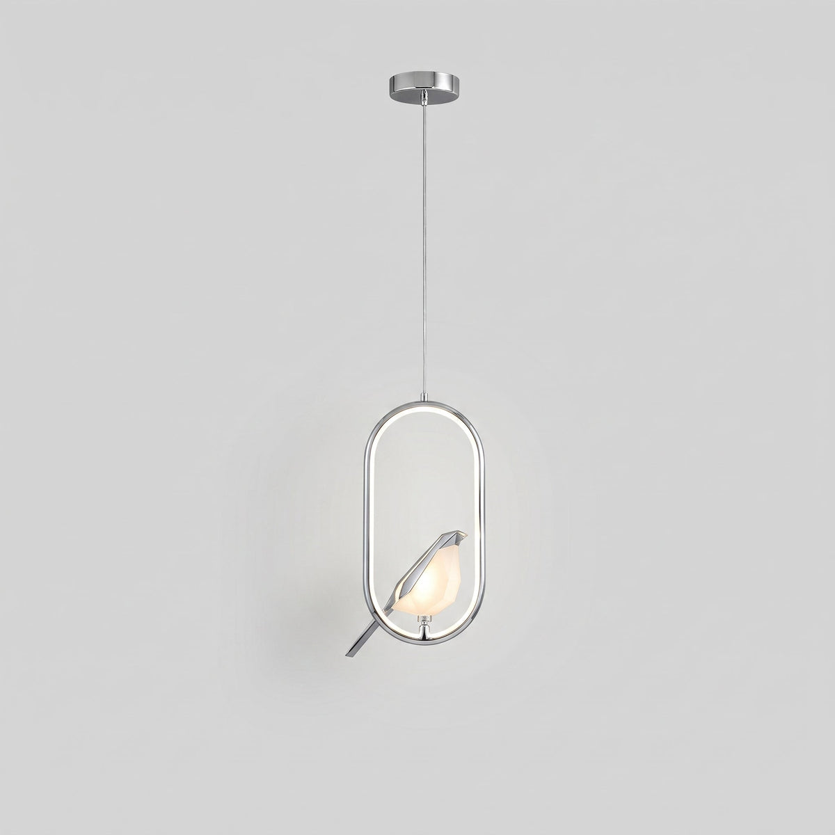 Lampe Suspension Oiseau Doré – Luminaire Sculpture LED de Plafond
