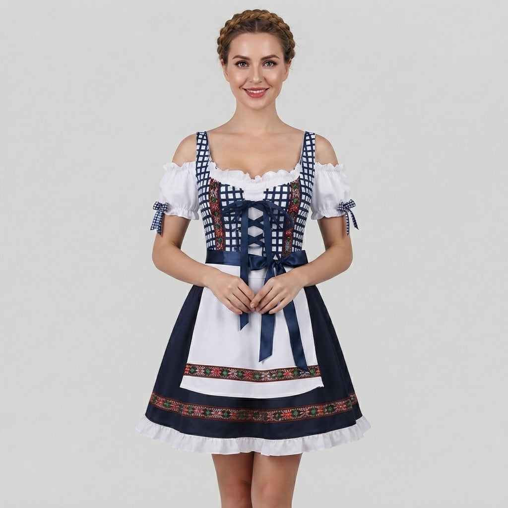 Gifts – Seasonal – Oktoberfest : Dirndl Bleu Femme, Style Traditionnel Festif Dentelle dans de Steiner-boutique