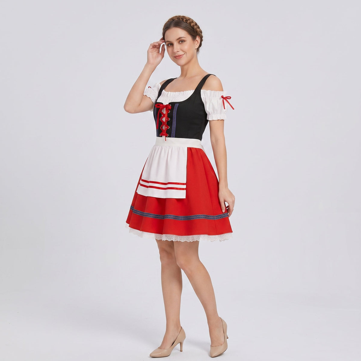 Gifts – Seasonal – Oktoberfest : Robe Dirndl Femmes Dentelle Rouge pour les Fêtes de l'Oktoberfest dans de Steiner-boutique