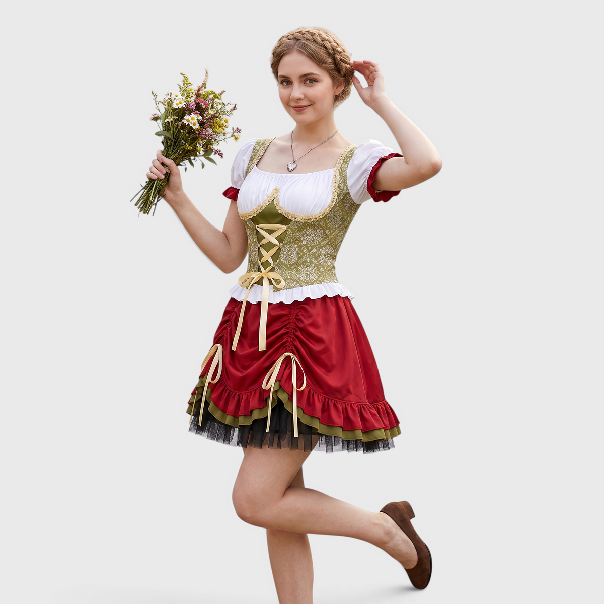 Gifts – Seasonal – Oktoberfest : Costume Oktoberfest femme - Style bavarois, corsage lacé, jupe dans de Steiner-boutique