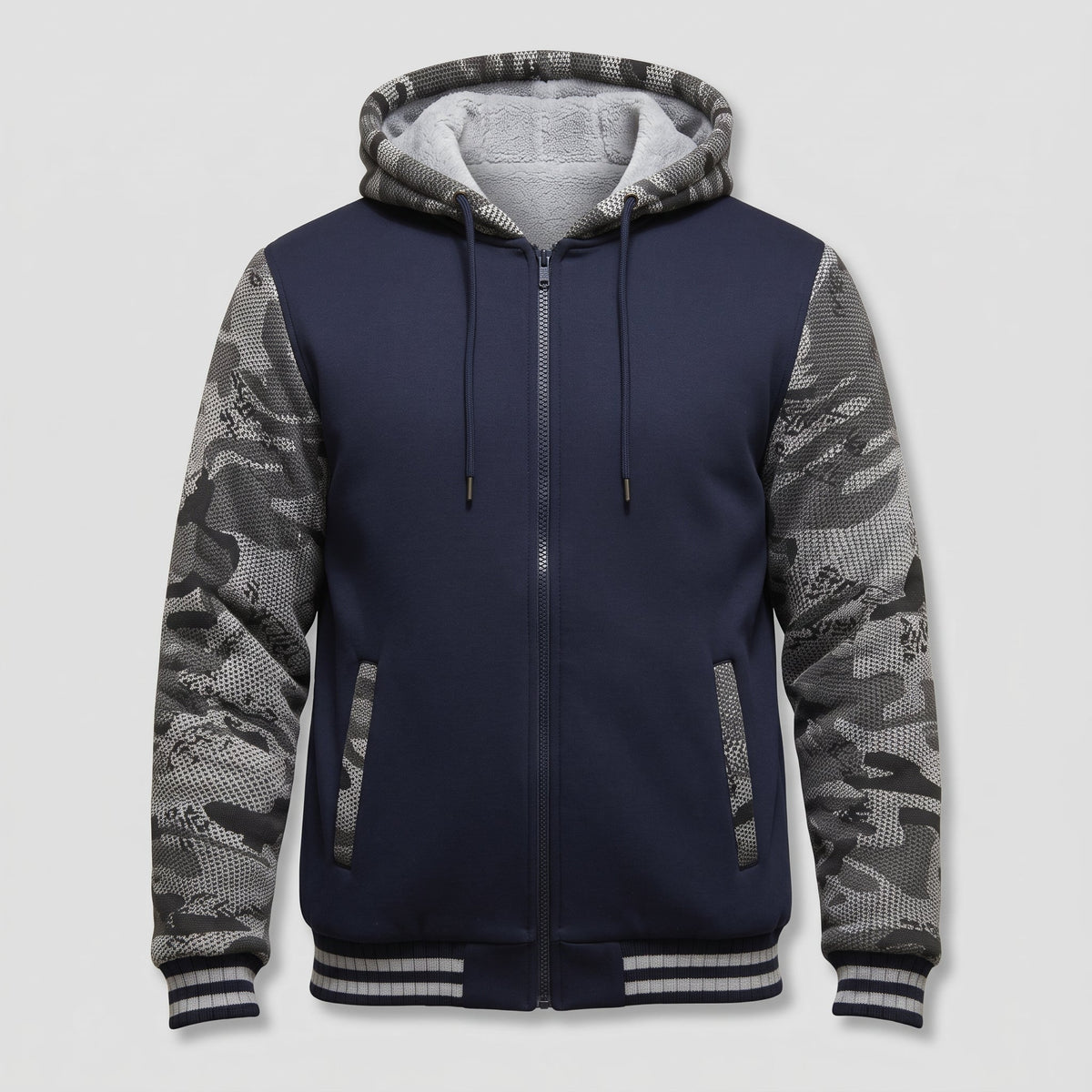 Jackets : Veste Chaude Homme à Capuche en Polaire Colorblock dans de Roselva