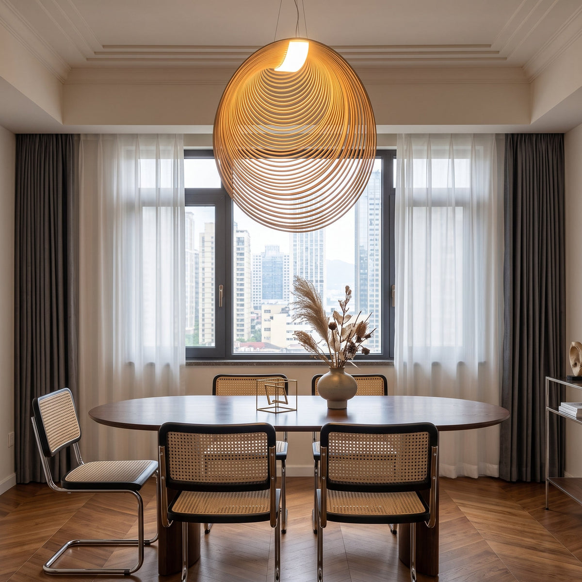 Pendant Light : Lampe Suspension Corde Chêne Scandinave – Luminaire de Plafond Minimaliste Moderne dans de Marche Lino