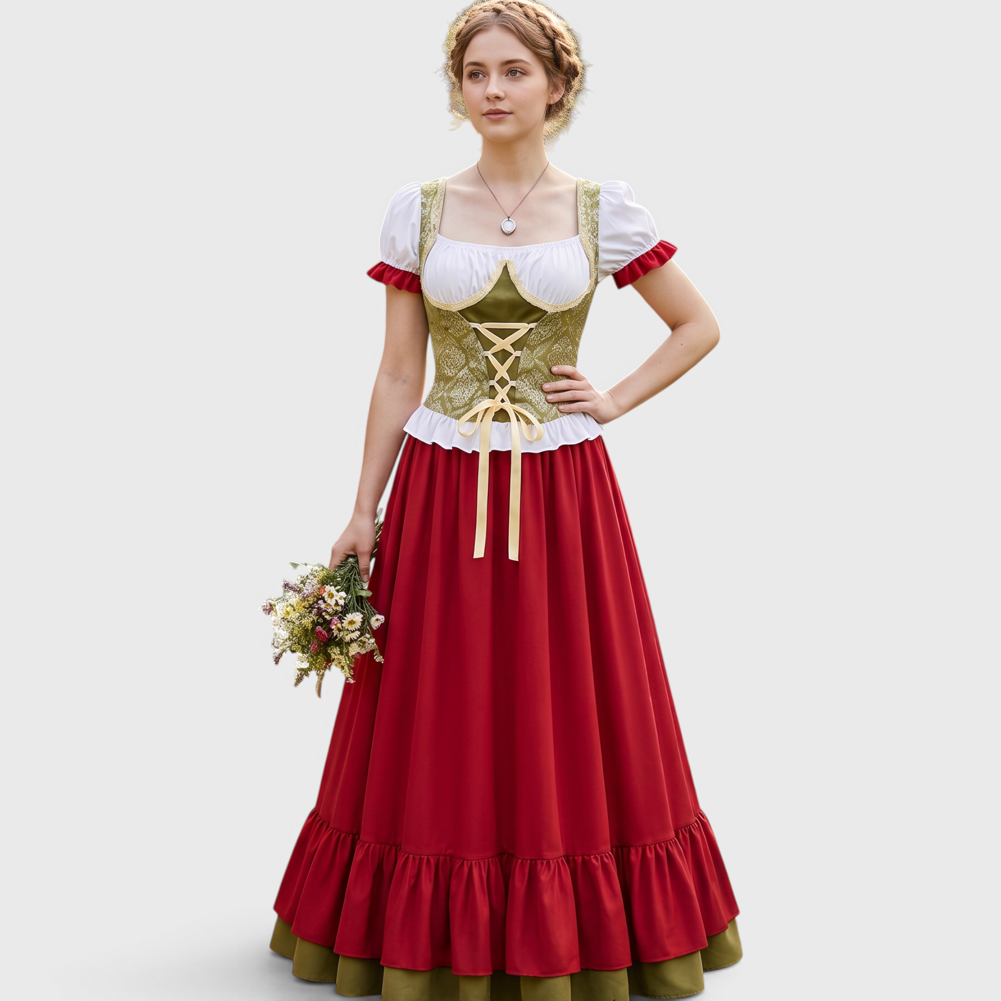Gifts – Seasonal – Oktoberfest : Costume Oktoberfest femme - Style bavarois, corsage lacé, jupe dans de Steiner-boutique