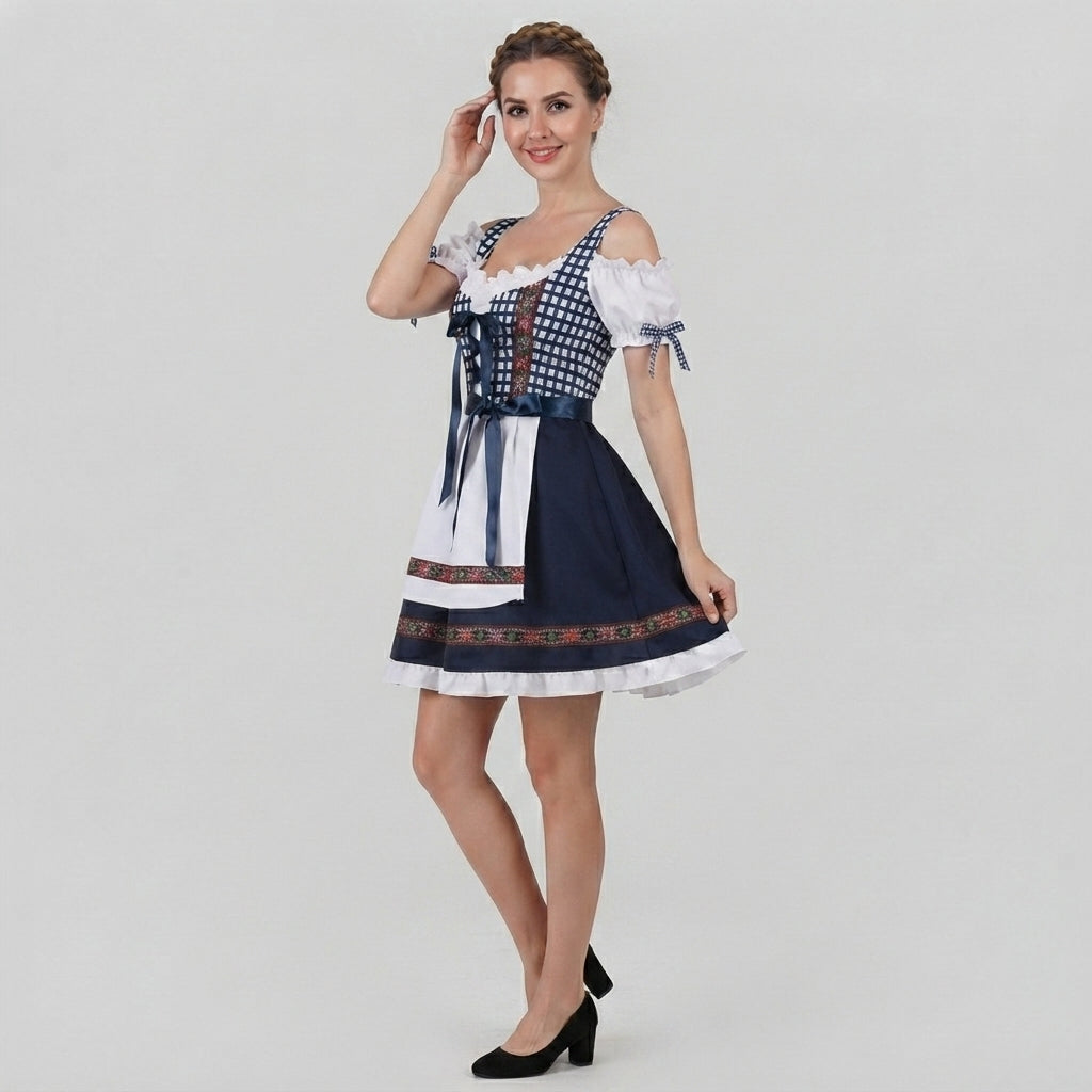 Gifts – Seasonal – Oktoberfest : Dirndl Bleu Femme, Style Traditionnel Festif Dentelle dans de Steiner-boutique