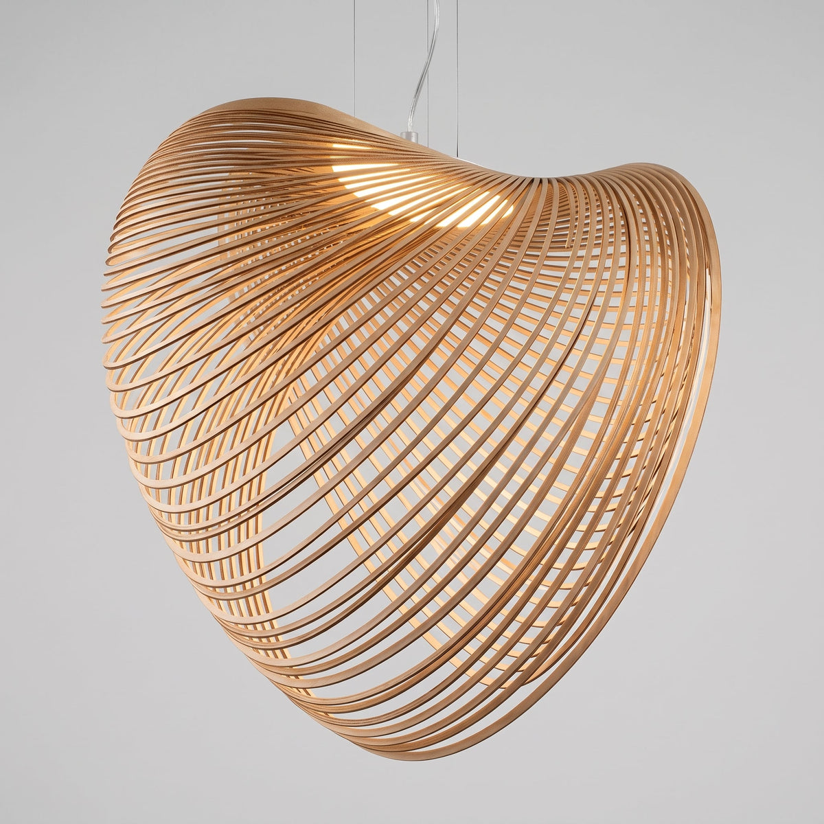 Pendant Light : Lampe Suspension Corde Chêne Scandinave – Luminaire de Plafond Minimaliste Moderne dans Bronze de Marche Lino