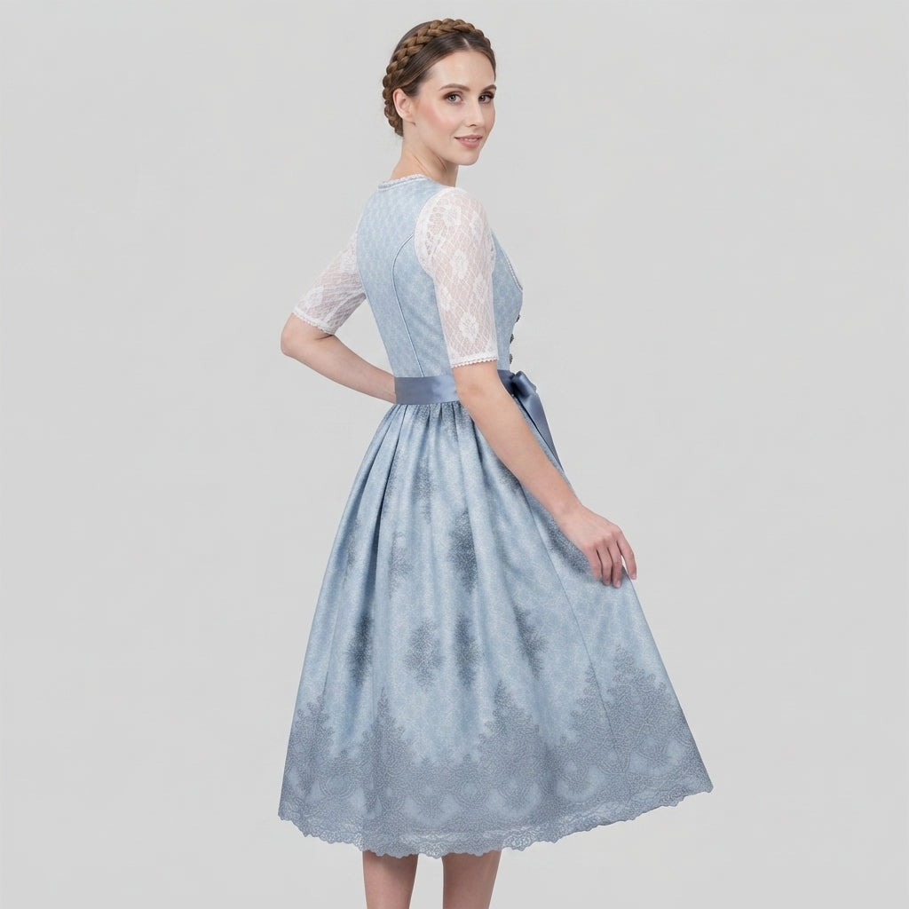 Gifts – Seasonal – Oktoberfest : Robe Dirndl pour Femmes: Traditionnelle Bleue avec Jupe Évasée dans de Steiner-boutique