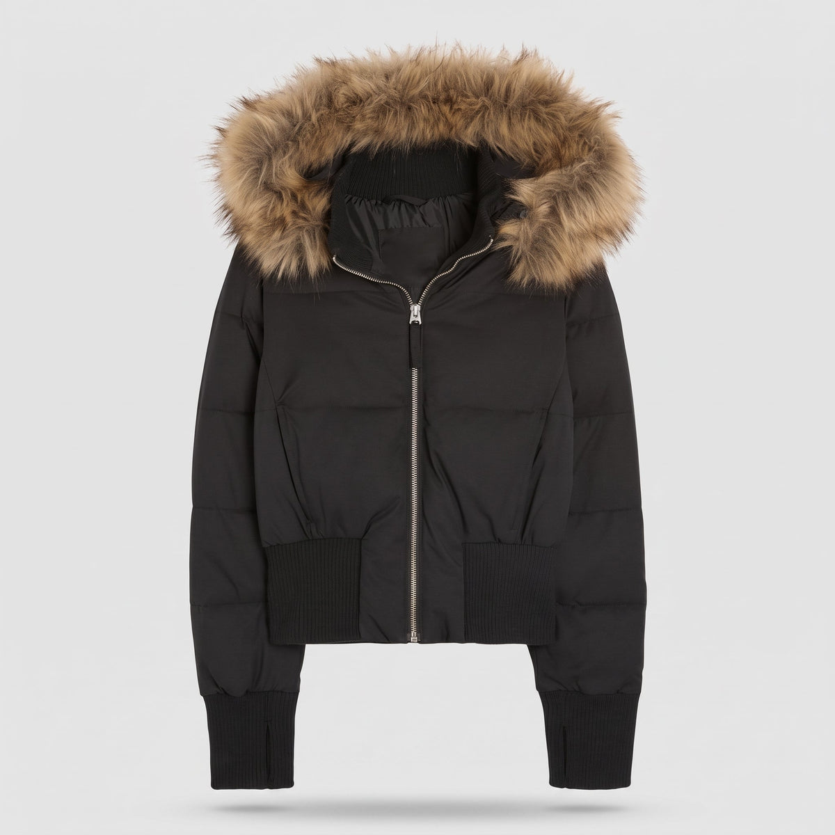 Jackets : Veste d'Hiver Femme Élégante Matelassée dans Noir de Roselva