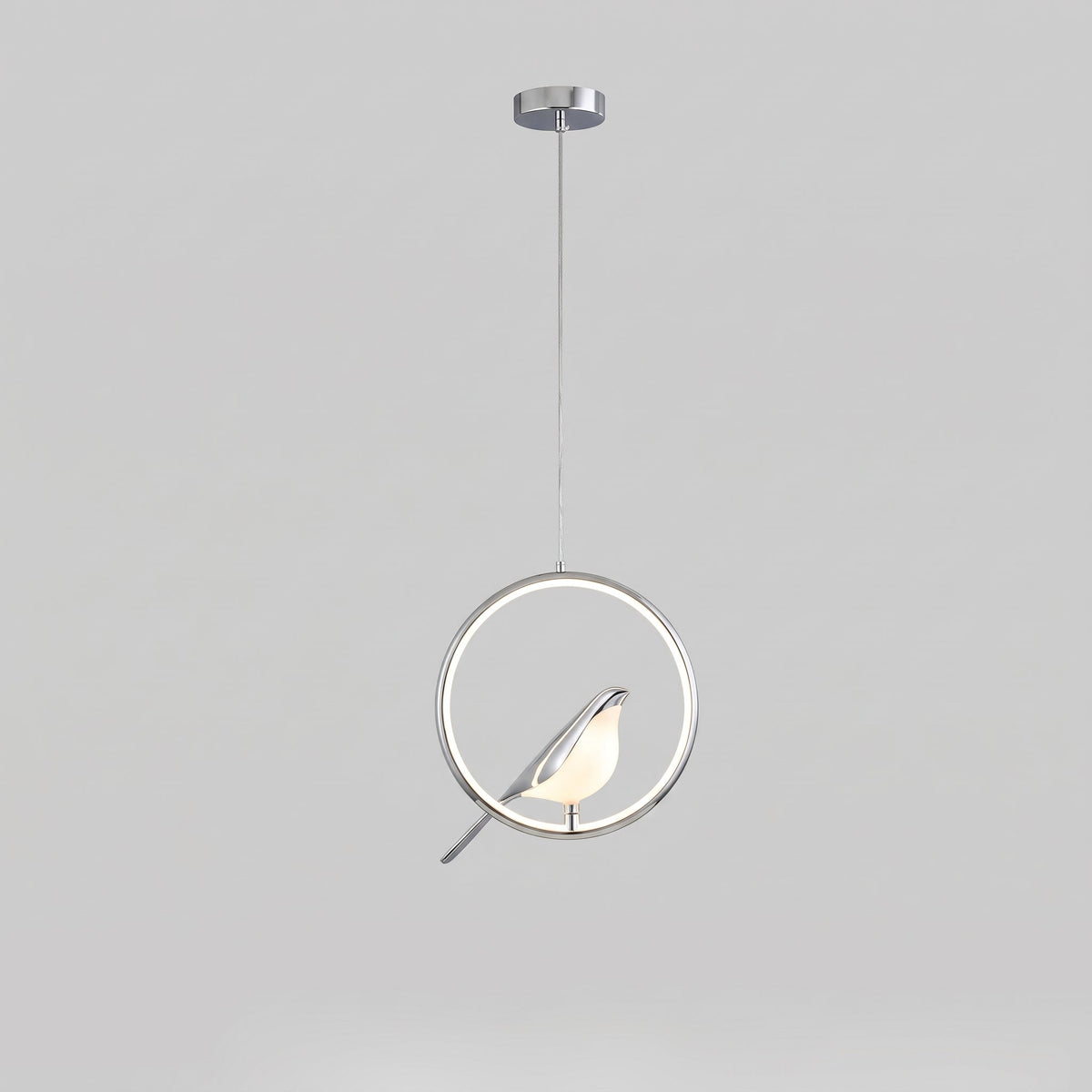 Lampe Suspension Oiseau Doré – Luminaire Sculpture LED de Plafond