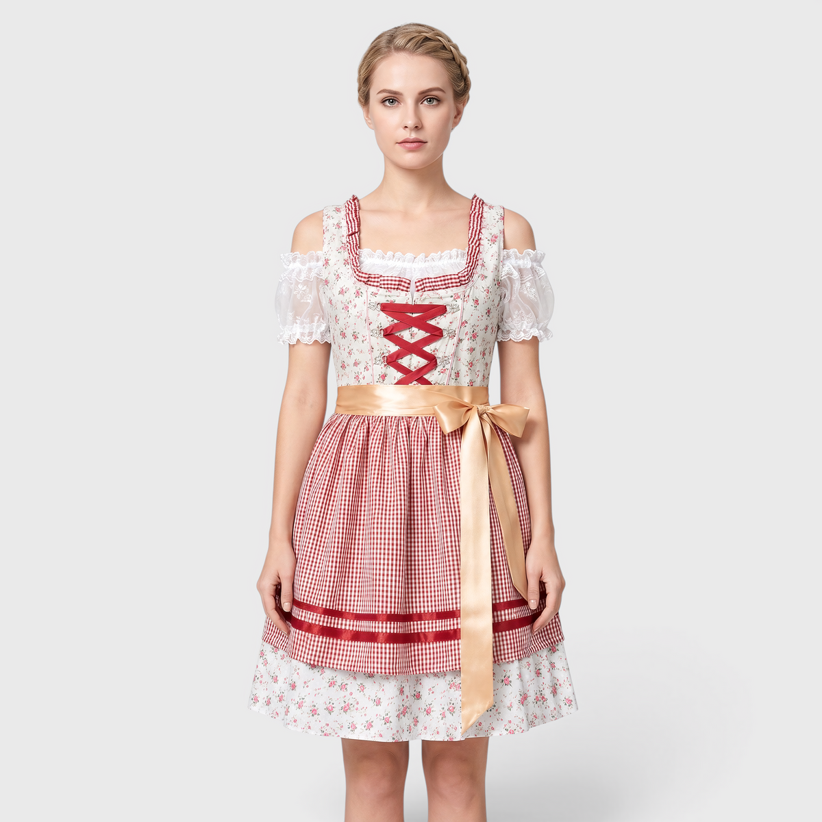 Gifts – Seasonal – Oktoberfest : Robe traditionnelle pour femme Rose avec Corset, Tablier et Détails en dentelle dans de Steiner-boutique