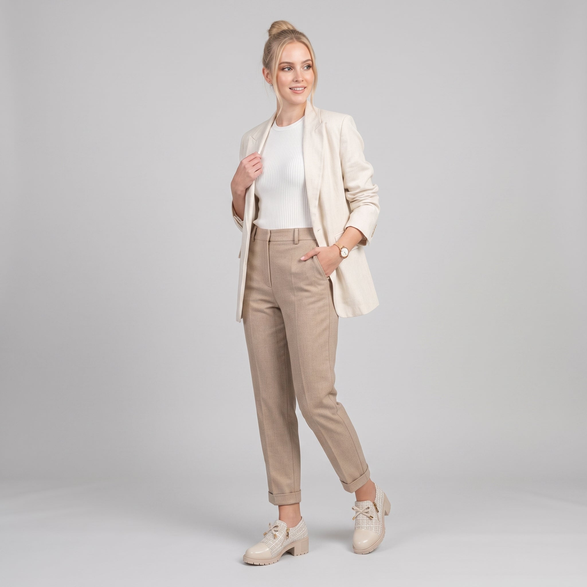 AS - Womens - Heels : Chaussures talons bas femme, zip, semelle anti-dérapante PU dans de Loranza