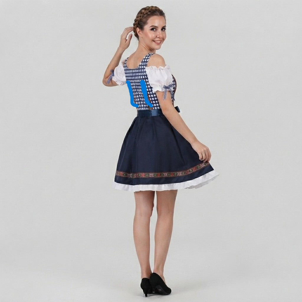 Gifts – Seasonal – Oktoberfest : Dirndl Bleu Femme, Style Traditionnel Festif Dentelle dans de Steiner-boutique