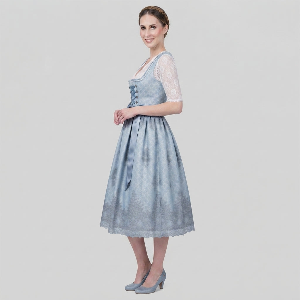 Gifts – Seasonal – Oktoberfest : Robe Dirndl pour Femmes: Traditionnelle Bleue avec Jupe Évasée dans de Steiner-boutique