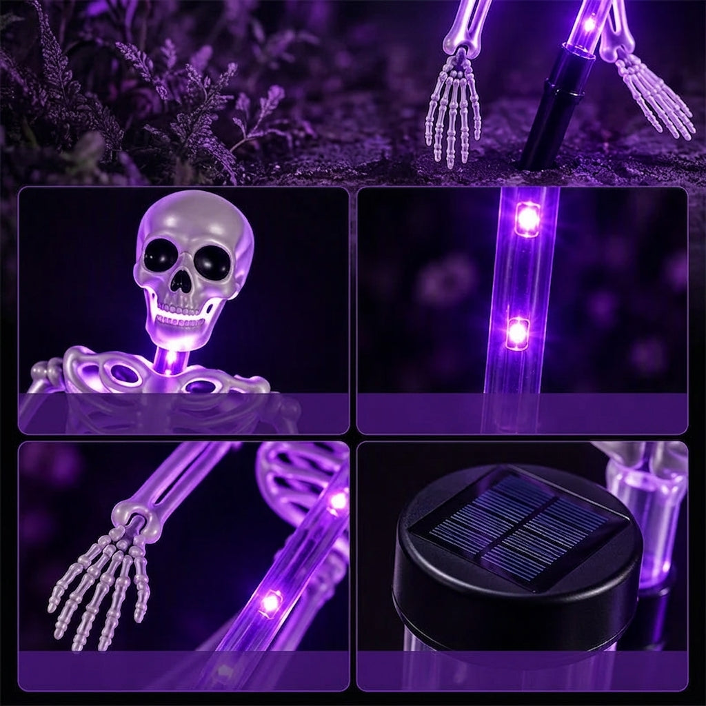 Piquet de Jardin Squelette Solaire Lumineux - Déco de Jardin Halloween LED
