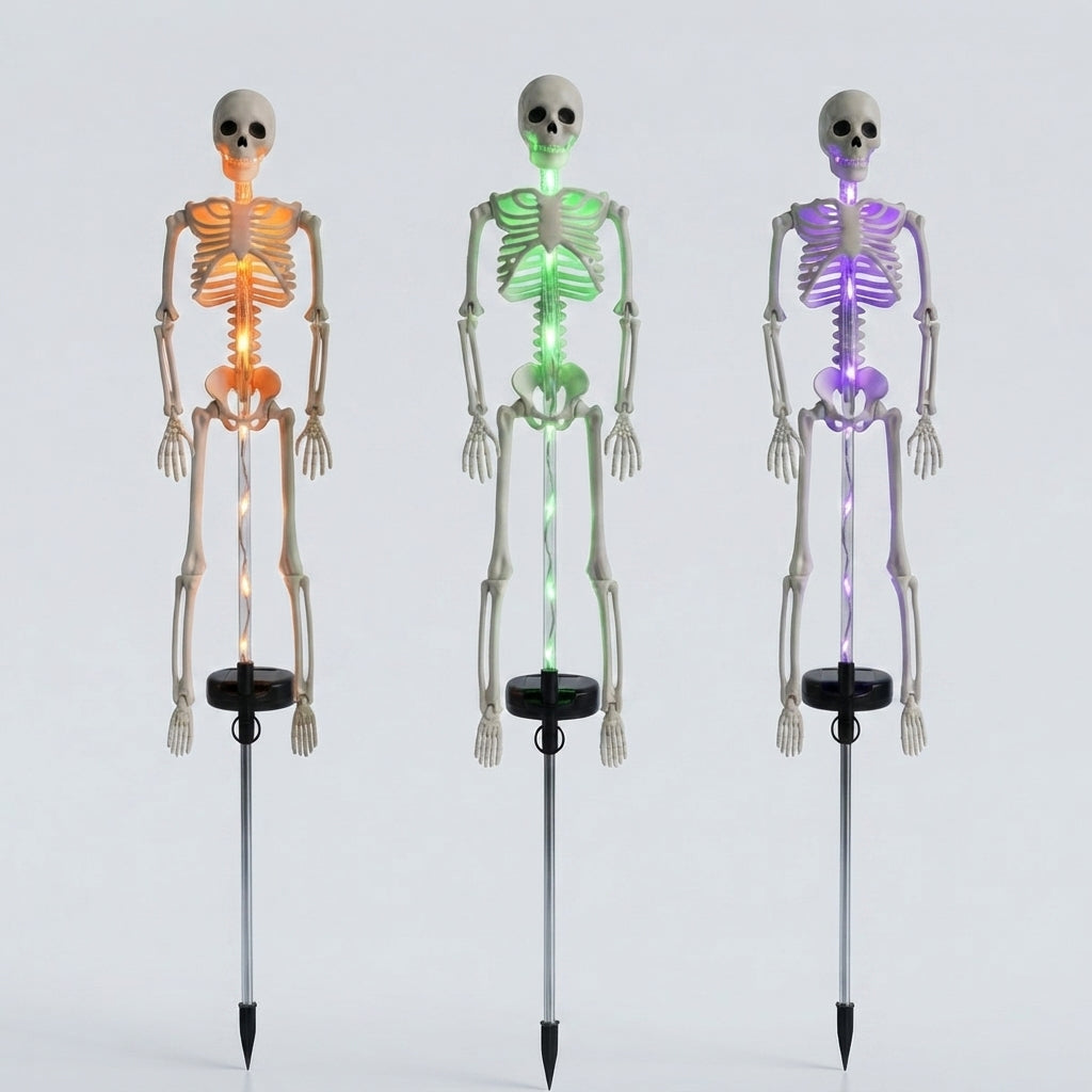 Piquet de Jardin Squelette Solaire Lumineux - Déco de Jardin Halloween LED