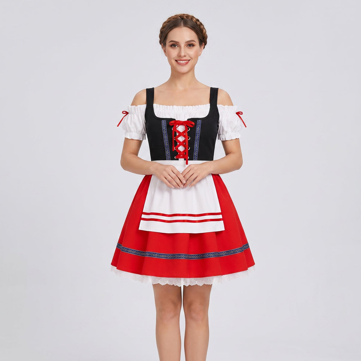 Gifts – Seasonal – Oktoberfest : Robe Dirndl Femmes Dentelle Rouge pour les Fêtes de l'Oktoberfest dans de Steiner-boutique