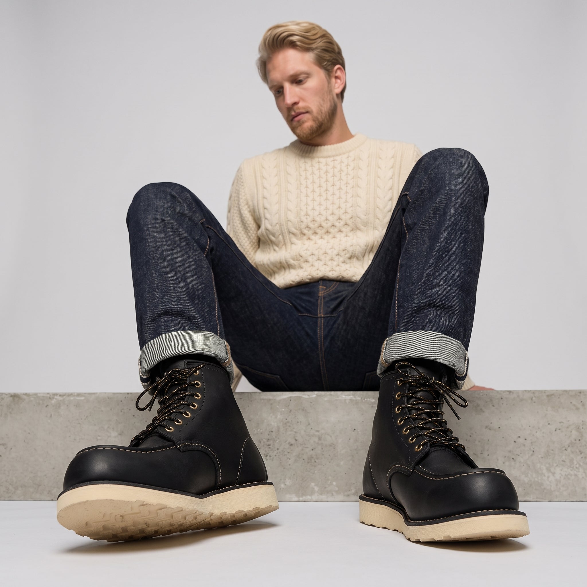 AS - Mens - Boots : Bottes lacées homme style vintage, confort robuste dans de KleefMode