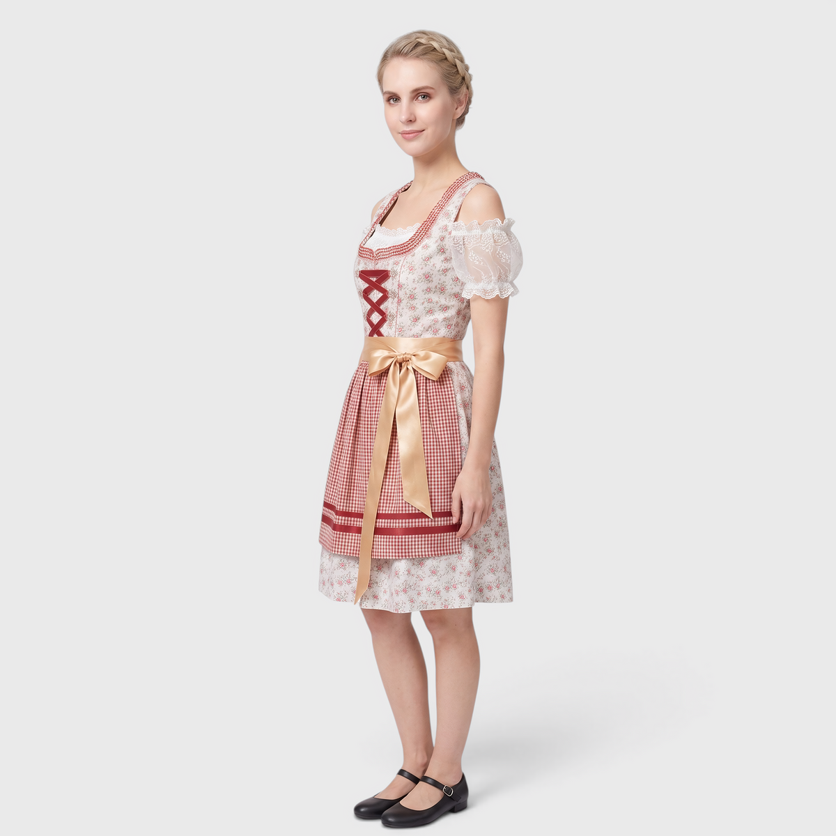 Gifts – Seasonal – Oktoberfest : Robe traditionnelle pour femme Rose avec Corset, Tablier et Détails en dentelle dans de Steiner-boutique