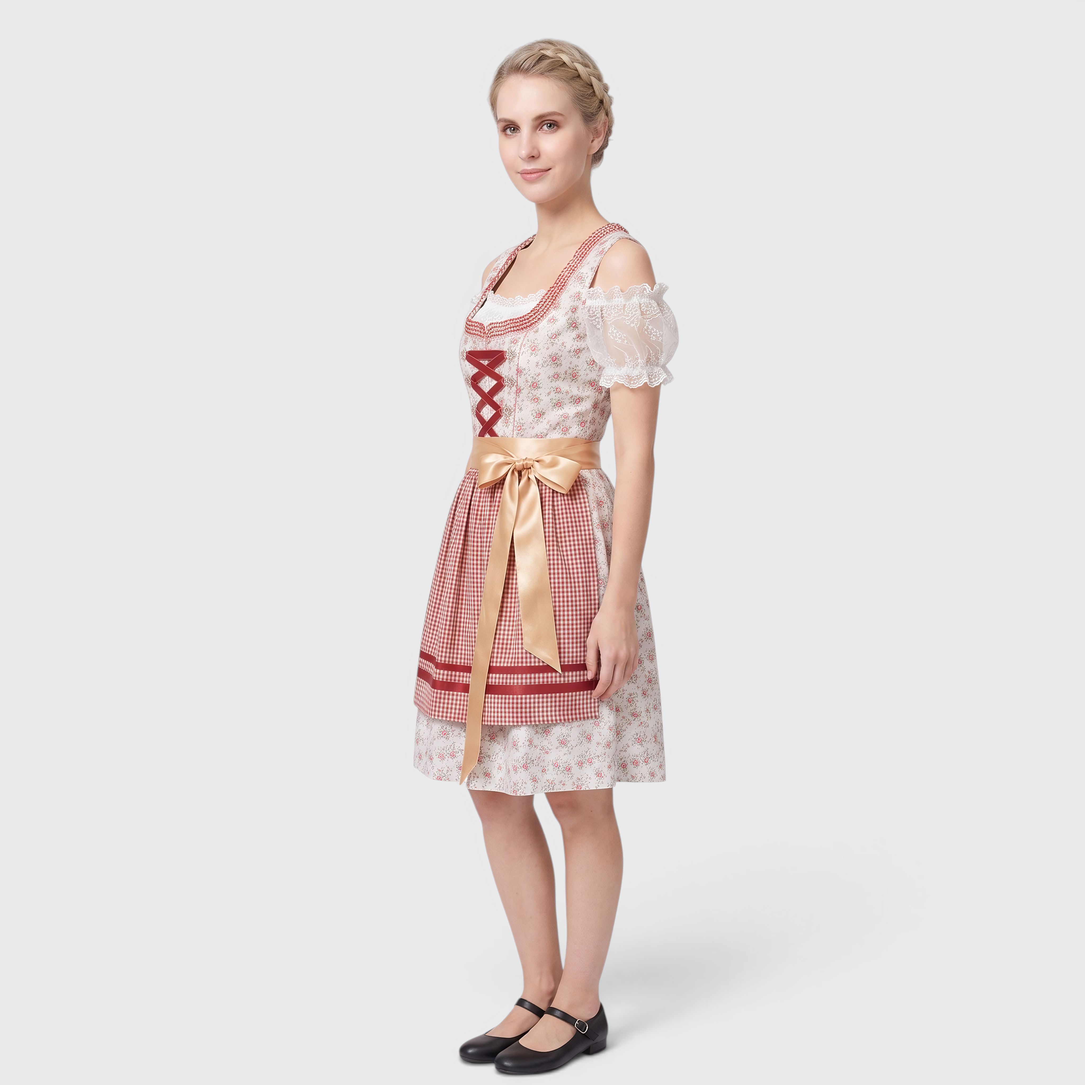 Gifts – Seasonal – Oktoberfest : Robe traditionnelle pour femme Rose avec Corset, Tablier et Détails en dentelle dans de Steiner-boutique