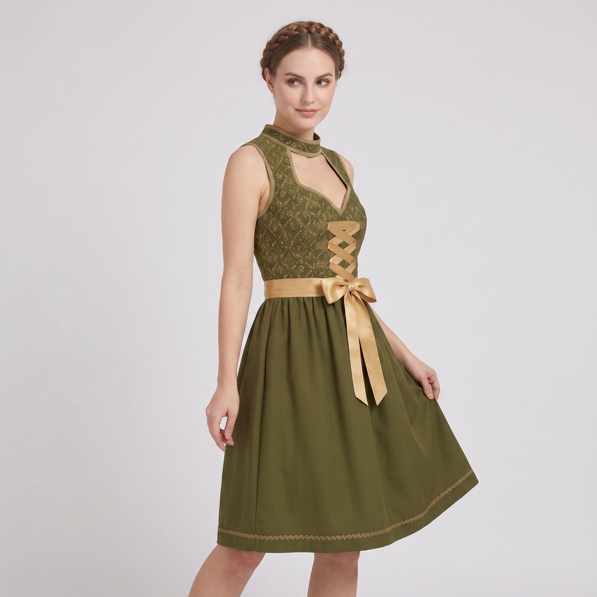 Gifts – Seasonal – Oktoberfest : Dirndl femme vert, tablier, laçage, style bavarois dans de Steiner-boutique