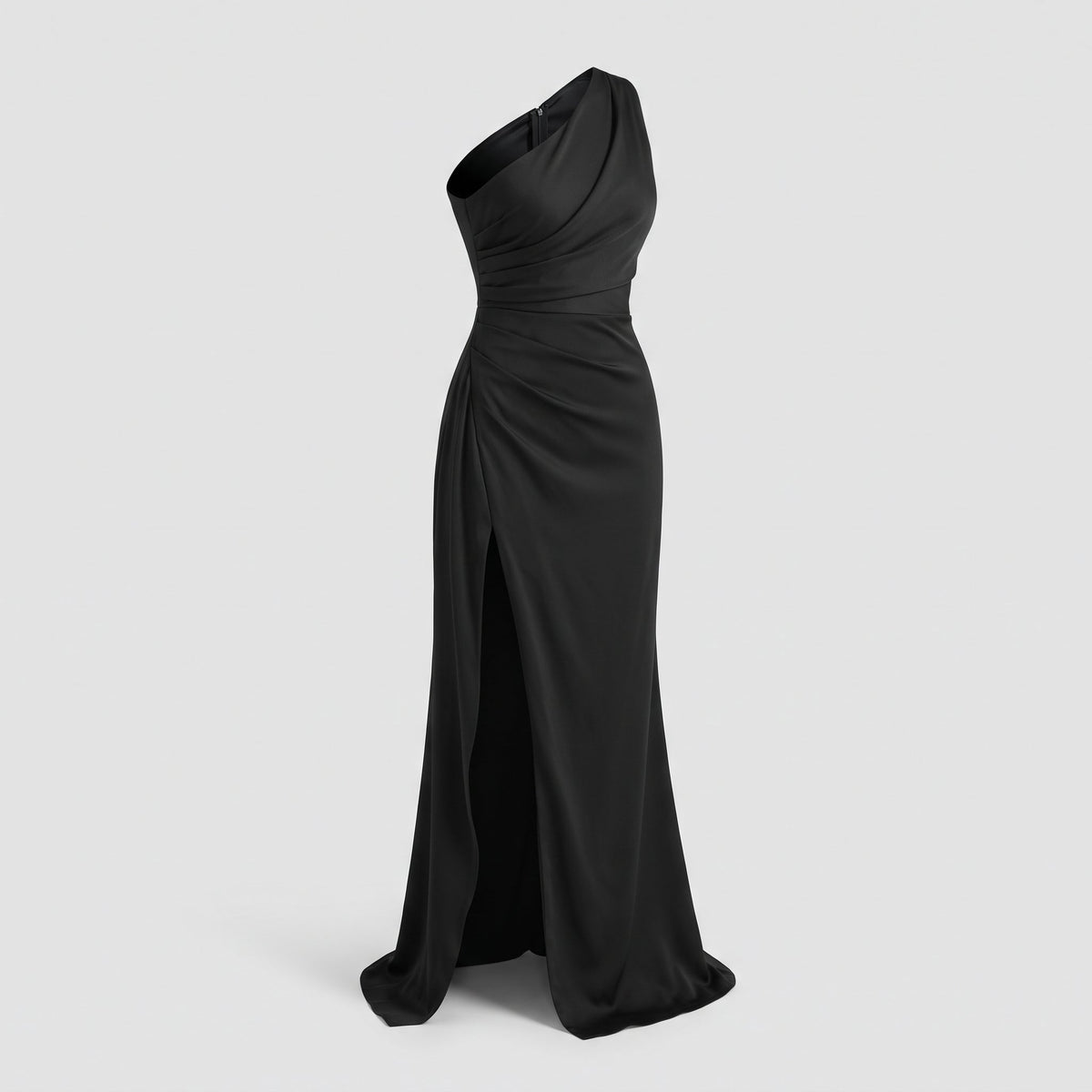 Dress : Robe Longue en Satin à Une Épaule pour Femme dans de Marche Lino