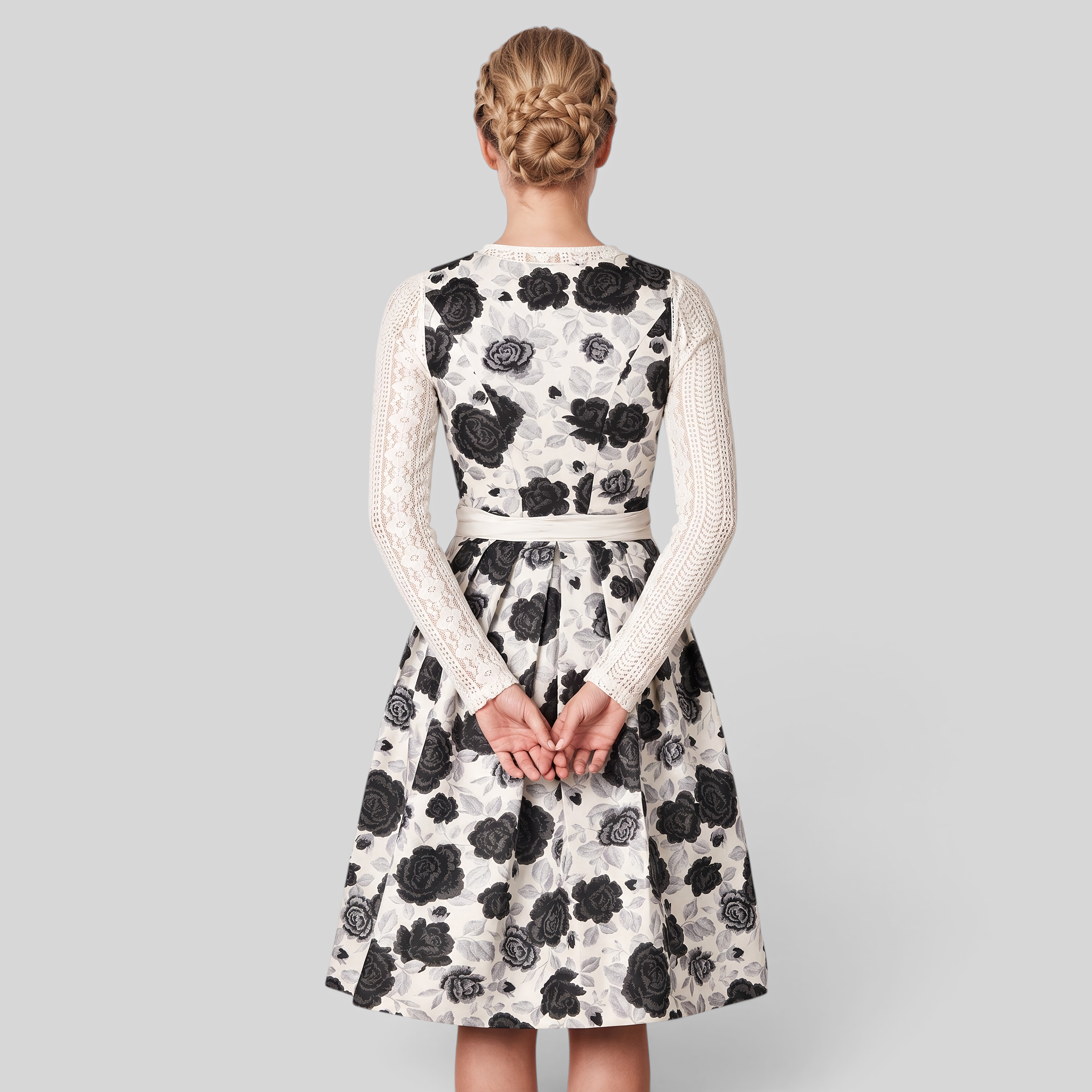 Gifts – Seasonal – Oktoberfest : Robe Dirndl Femme Blanche Fleurie Style Bavarois Authentique dans de Steiner-boutique