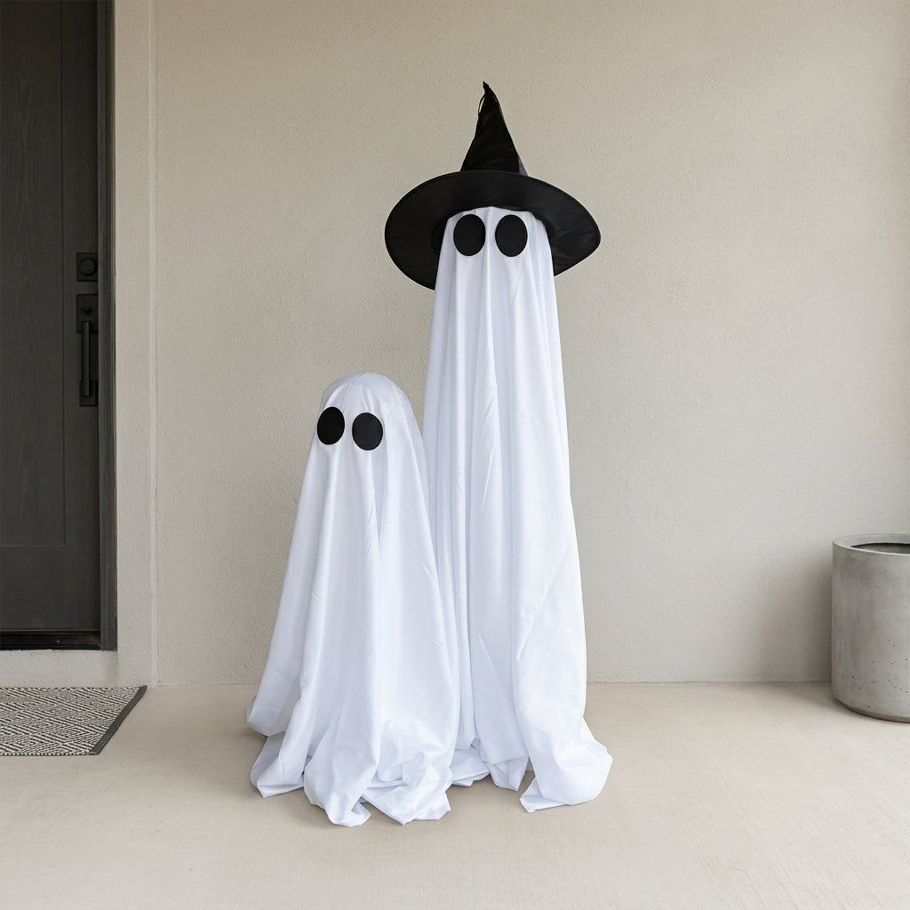 Fantôme Lumineux avec Chapeau de Sorcière - Décoration d'Halloween LED