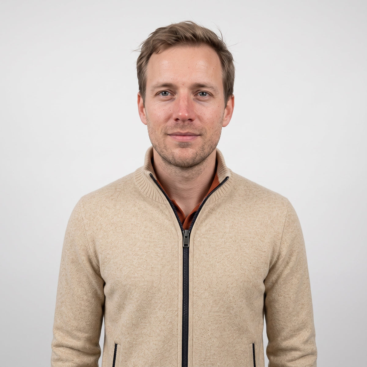 Gilet Zippé Homme Tricoté - Col Montant & Maille Fine