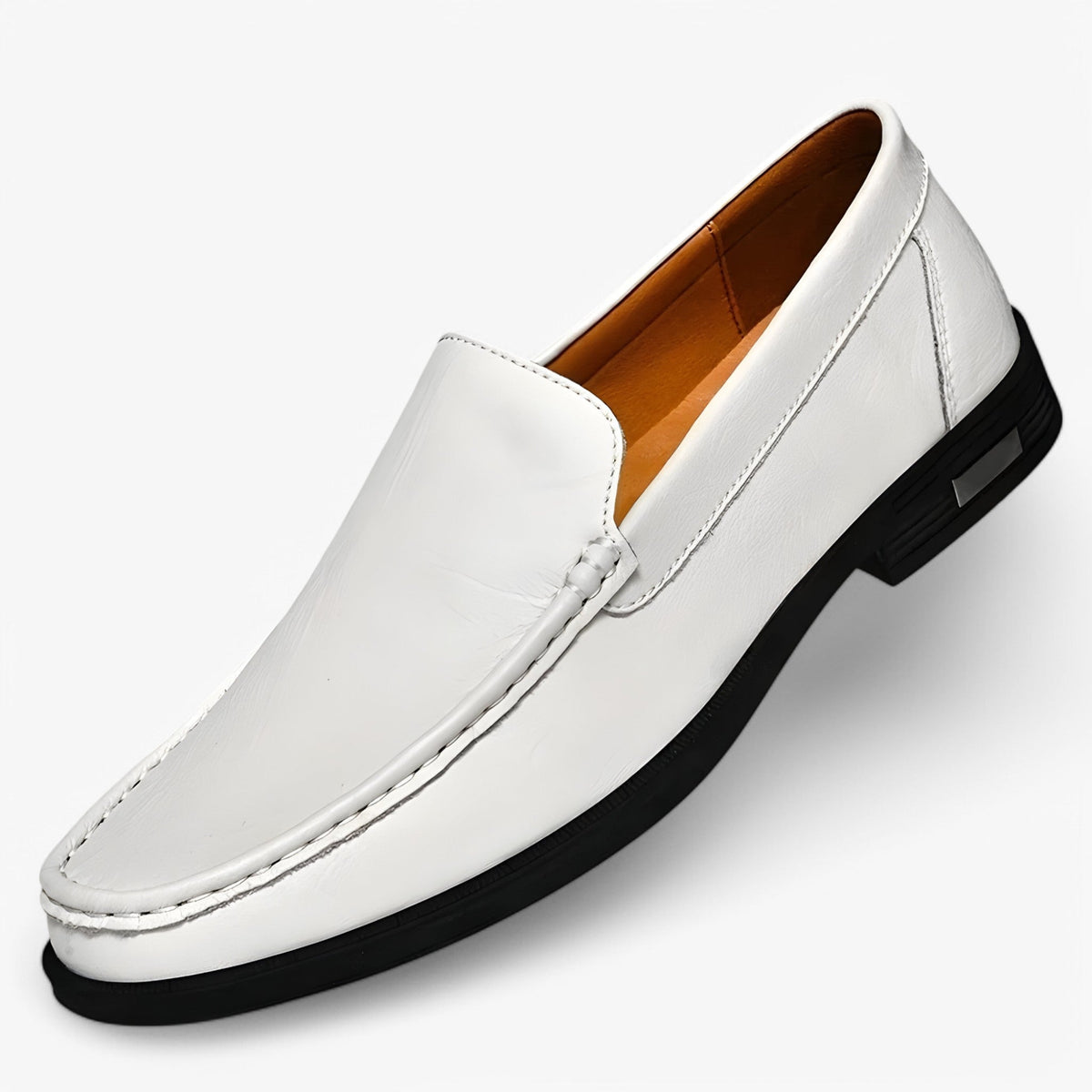 Shoes : Mocassins Homme Marrons Élégants en Cuir Véritable Artisanaux Comfort Fit dans Blanc de Marche Lino