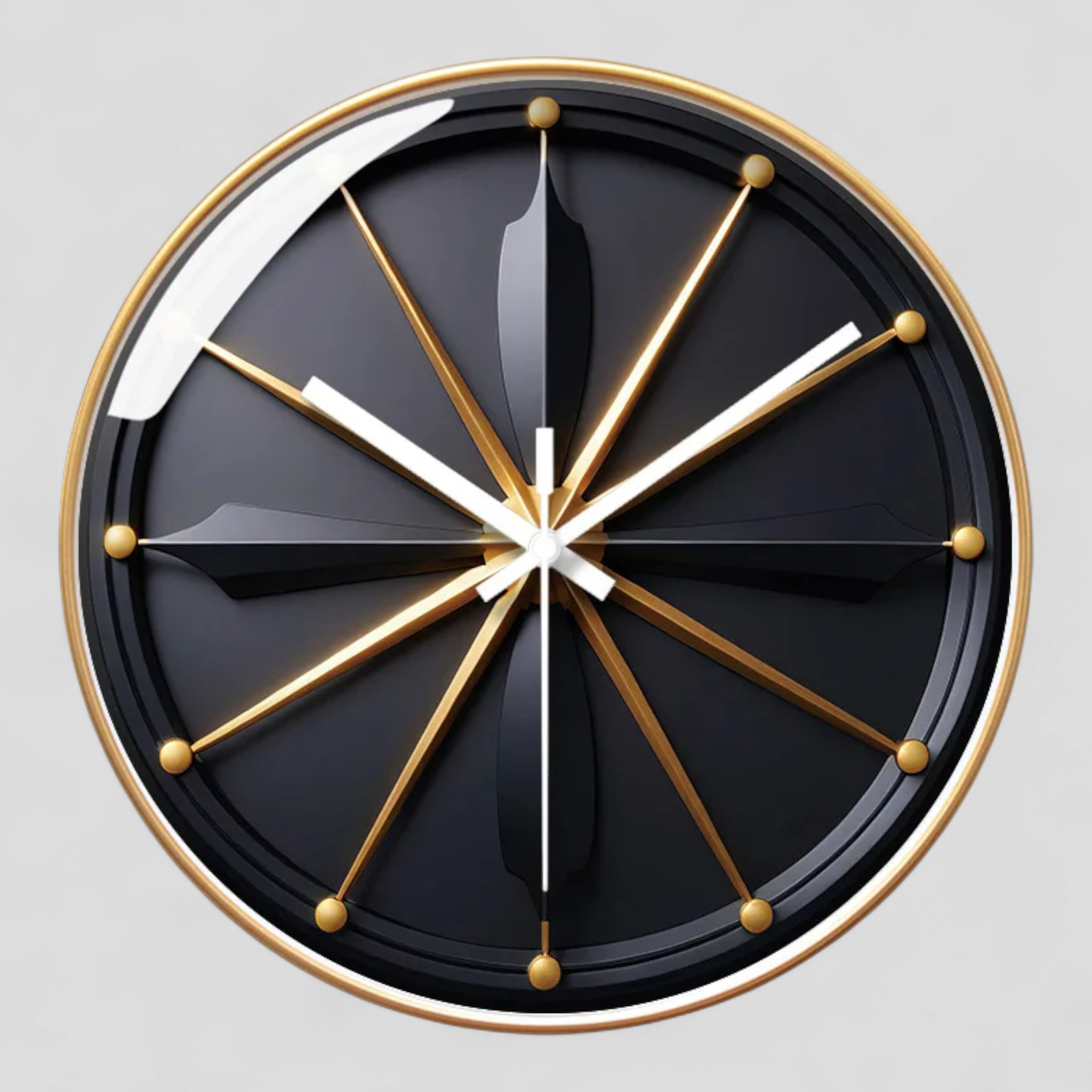 Horloges murales : Horloge Murale Silencieuse au Design Verre dans Or de Marche Lino